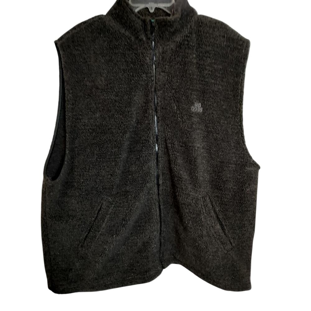 M776) Vintage Big Dogs Polar Fleece Gray Full Zip Vest 2XL